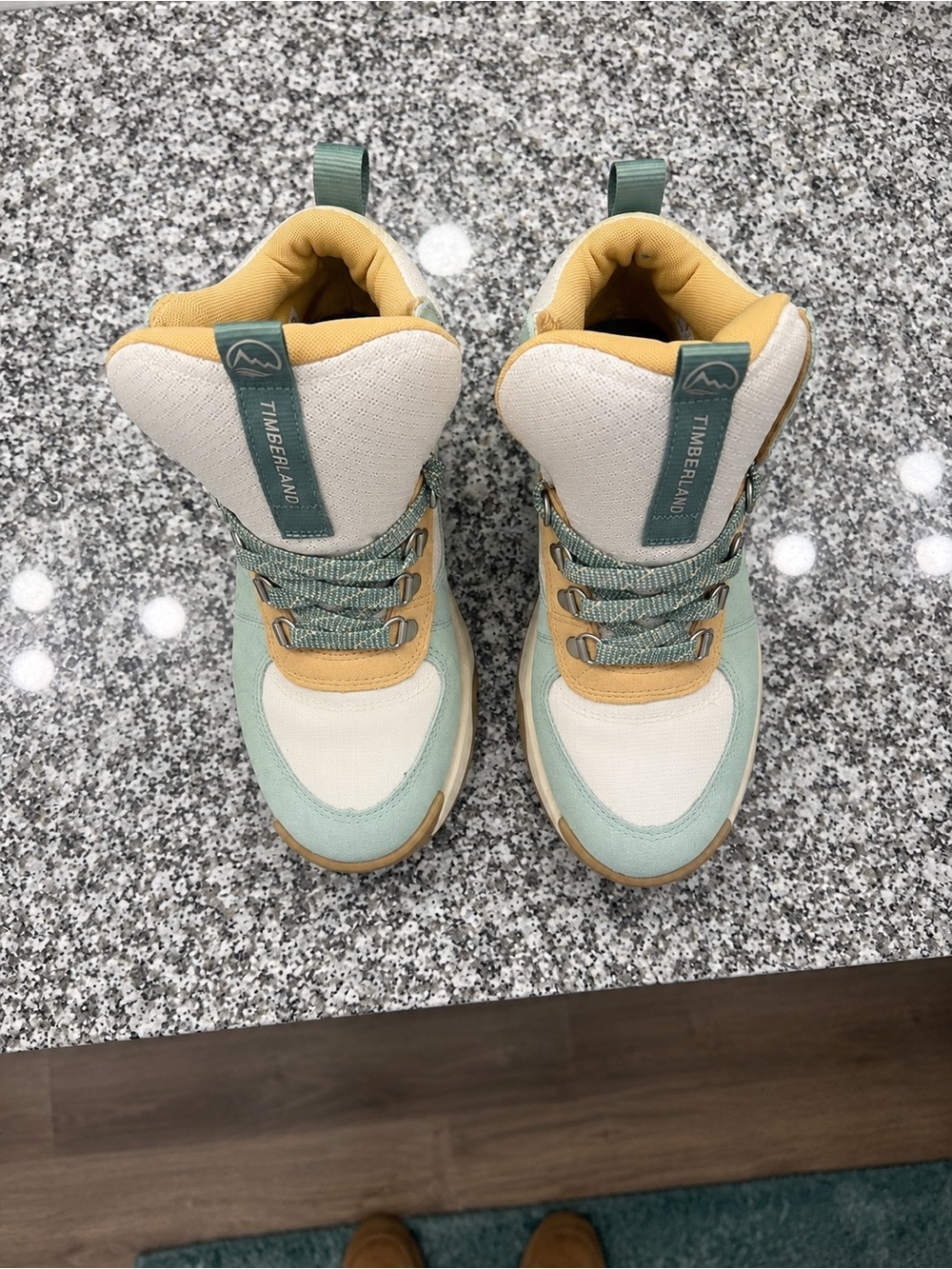 Timberland  Mint Green & Cream Hiking Boots